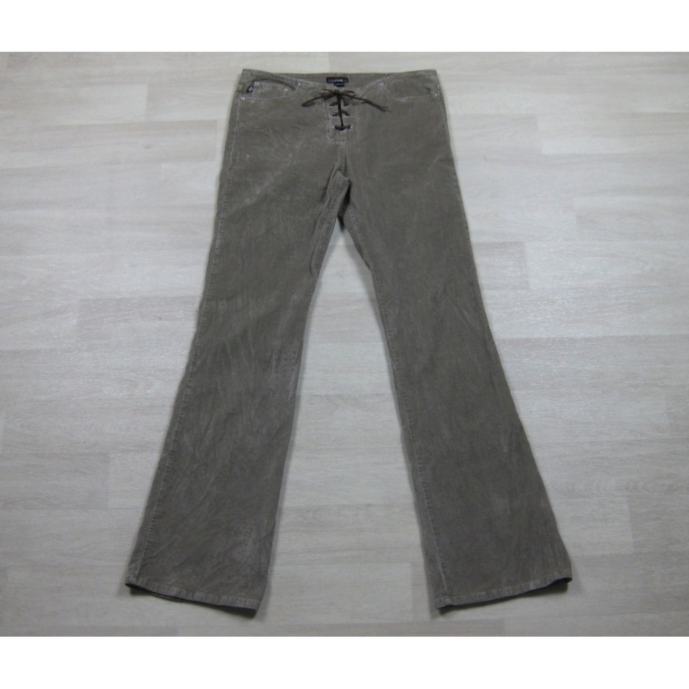 Vintage Y2K does 70s Corduroy Lace Up Flare Pants‎ Women's (32) Bell Bottom
